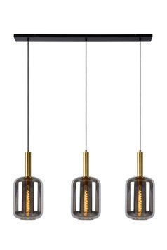 Підвісний світильник Lucide JOANET 3xE27 Smoke Grey, Smoke Grey, Димчатий