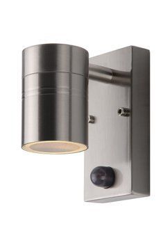 Настінний точковий світильник Lucide ARNE-LED IR Indoor/Outdoor &Oslash; 6,3 cm LED GU10 1x5W 2700K IP44 Motion & Day/Night Sensor Satin Chrome, Satin Chrome