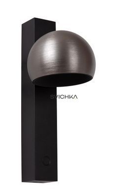 Настінний світильник Lucide ESFERA LED Dim. 1x9W 2700K Grey iron, Grey iron, Чорний, Нікель