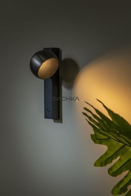 Настінний світильник Lucide ESFERA LED Dim. 1x9W 2700K Grey iron, Grey iron, Чорний, Нікель