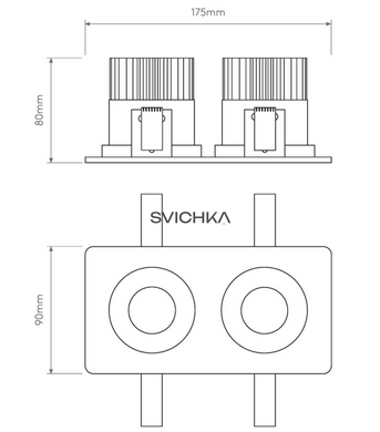 Врізний світильник Astro 1254018 Vetro Twin, Black