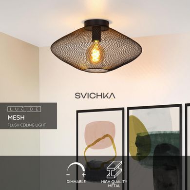 Потолочный светильник Lucide MESH &Oslash; 45 cm 1xE27 Black