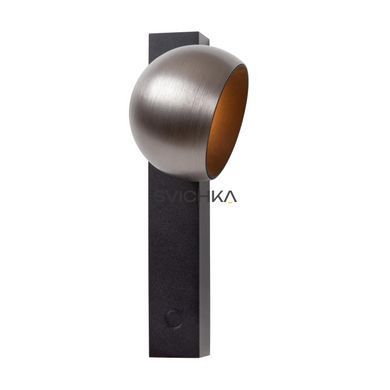Настінний світильник Lucide ESFERA LED Dim. 1x9W 2700K Grey iron, Grey iron, Чорний, Нікель