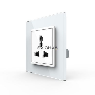Розетка універсальна 12 стандартів в 1 Livolo білий скло (VL-C7C1C-11)