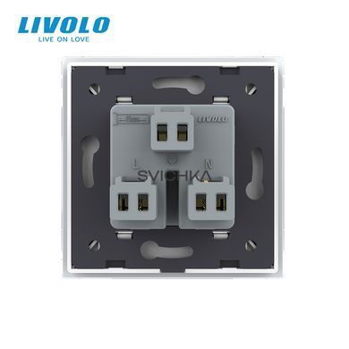 Розетка універсальна 12 стандартів в 1 Livolo білий скло (VL-C7C1C-11)