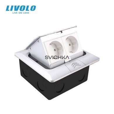 Напольная двойная розетка с плавным открытием Livolo