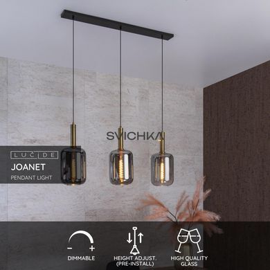Подвесной светильник Lucide JOANET 3xE27 Smoke Grey
