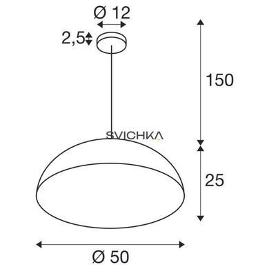 Підвісний світильник SLV FORCHINI M 50, Black
