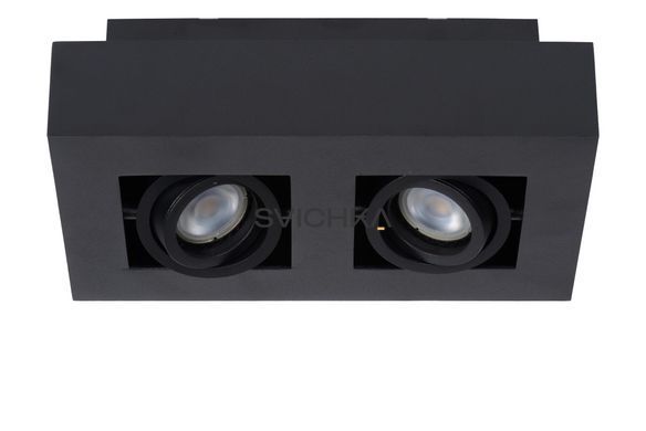 Потолочный точечный светильник Lucide XIRAX LED Dim to warm GU10 2x5W 2200K/3000K Black