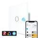 Умный сенсорный проходной/перекрестный ZigBee выключатель 1 сенсор Livolo белый стекло (VL-C7FC1SZ-2WP)