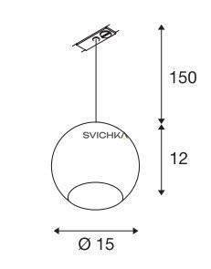 Светильник для 1-фазной шинной системы SLV LIGHT EYE 150, черный