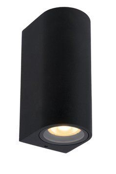 Настінний точковий світильник Lucide ZARO Indoor/Outdoor 2xGU10 IP44 Black, BLACK, Чорний, Чорний