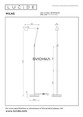 Торшер Lucide MILNE LED Dim. 1x8W 2700K Black