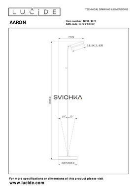 Підлогова лампа для читання Lucide AARON LED Dim. 1x12W 2700K/4000K Chrome, Chrome