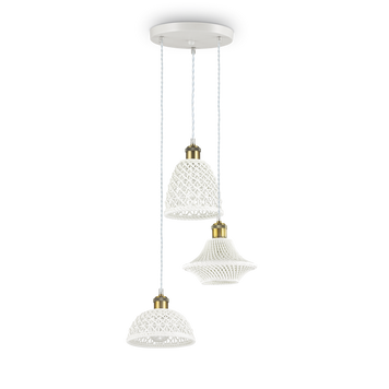 Підвіс (люстра) Ideal Lux LUGANO SP3, Білий; Латунь, Білий, Латунь, Латунь, Білий, Білий