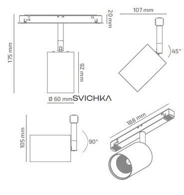 Трековый светильник Barvanor YODA 48 3000K