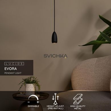 Подвесной светильник Lucide EVORA &Oslash; 10 cm 1xGU10 Black