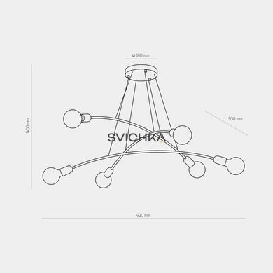 Люстра TK Lighting 2726 Helix - 2726, Чорний, Без плафону