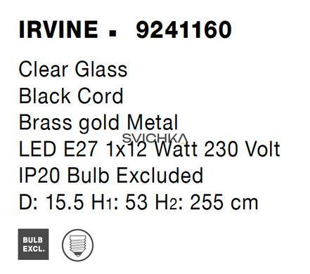 Подвесной светильник Nova luce IRVINE 1 Gold