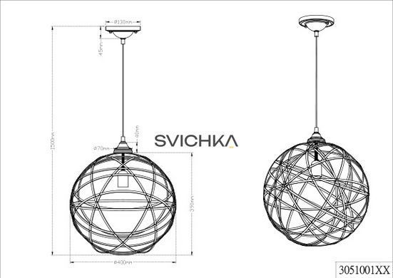Підвісний світильник Trio 305100162 Jacob, Мідний, Мідний