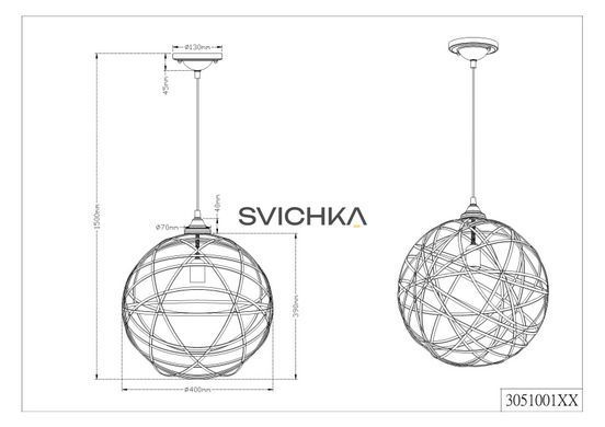 Підвісний світильник Trio 305100162 Jacob, Мідний, Мідний