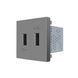 Подвійна розетка USB LIVOLO сіра, з блоком живлення 2&times;USB-A 5V/2.1A, 2&times;10Вт, модуль (VL-FCUA-2IP)