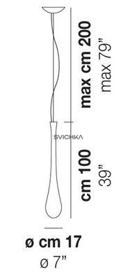 Підвісний світильник Vistosi Lacrima SP P, Білий, Білий