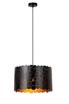 Підвісний світильник Lucide ALMELO &Oslash; 40 cm 1xE27 Black, BLACK, Matt Gold / Brass, Чорний