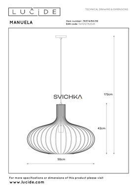 Подвесной светильник Lucide MANUELA &Oslash; 50 cm 1xE27 Black