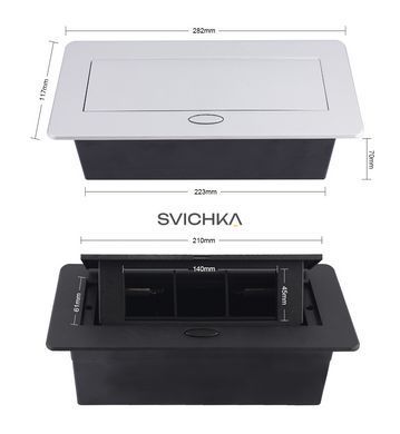 Мебельная розетка с интернет RJ-45, плавное открытие, Livolo