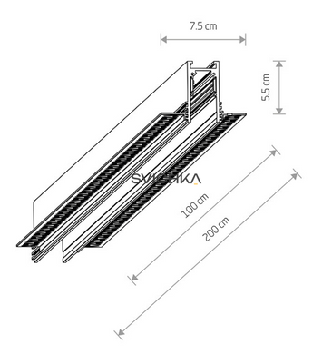 Трек врізний Nowodvorski LVM Recessed Track 1m, Black