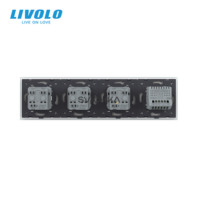 Сенсорный выключатель 2 сенсора 3 розетки Livolo