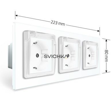 Розетка тройная влагозащищенная с крышкой Livolo
