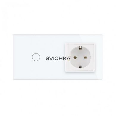 Сенсорний диммер 1 сенсор 1 розетка Livolo білий скло (VL-C701D/C7C1EU-11)