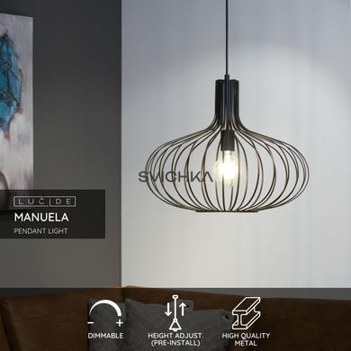 Подвесной светильник Lucide MANUELA &Oslash; 50 cm 1xE27 Black