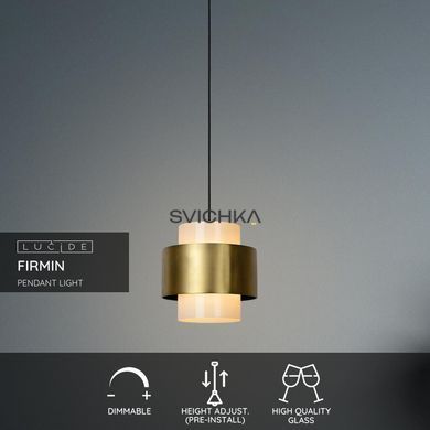 Підвісний світильник Lucide FIRMIN &Oslash; 30 cm 1xE27 Matt Gold / Brass, Matt Gold / Brass