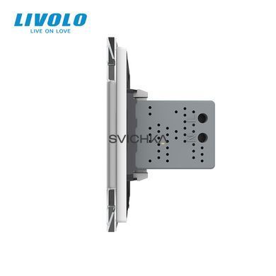 Розетка подвійна USB з блоком живлення Livolo білий скло (VL-C792U-11)