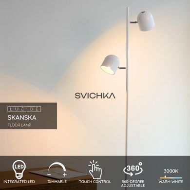 Торшер Lucide SKANSKA LED Dim. 2x5W 3000K White