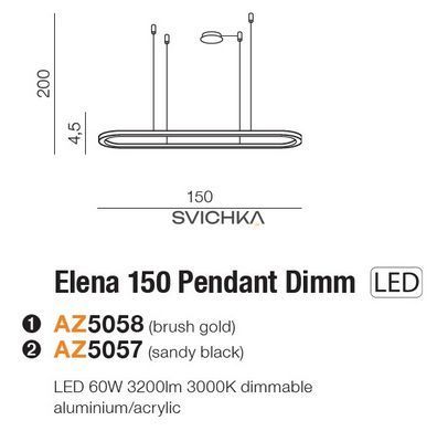 Підвісний світильник Azzardo ELENA 150 Black