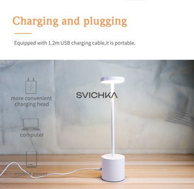 Аккумуляторная настольная лампа KLOODI TA-5V UNO CCT WH, белая