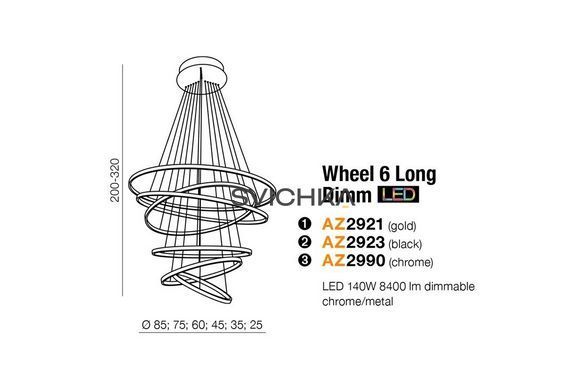 Люстра Azzardo AZ2923 Wheel Long Black DIMM
