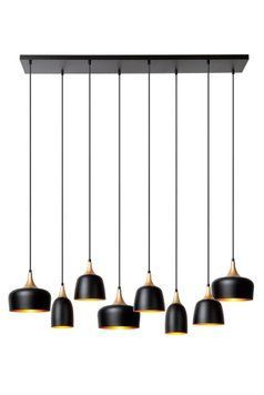 Підвісний світильник Lucide CHAYANNE 8xE14 Black, BLACK, Чорний, Чорний