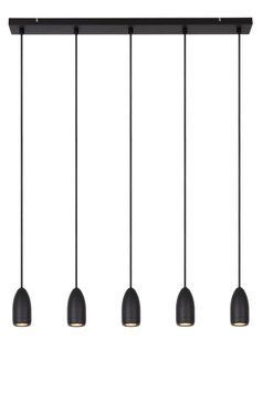 Підвісний світильник Lucide EVORA &Oslash; 10 cm 5xGU10 Black, BLACK