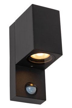 Настінний точковий світильник Lucide ZARO IR Indoor/Outdoor 1xGU10 IP65 Motion & Day/Night Sensor Black, BLACK, Чорний, Чорний