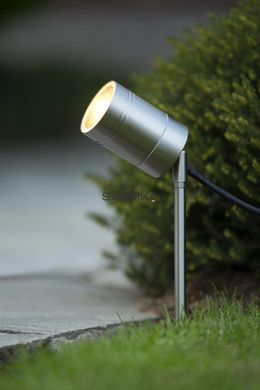 Садовий світильник Lucide ARNE LED &Oslash; 6,3 cm LED GU10 1x5W 2700K IP44 Satin Chrome, Satin Chrome