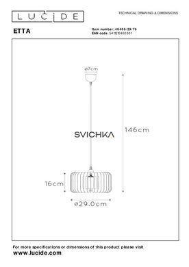 Подвесной светильник Lucide ETTA &Oslash; 29 cm 1xE27 Natural