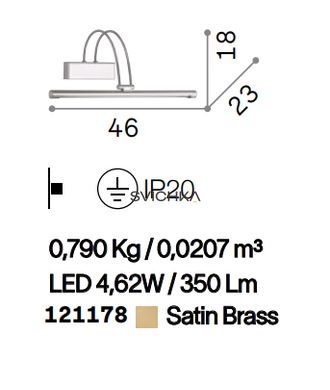 Ideal Lux BOW AP66 Satin Brass 121178