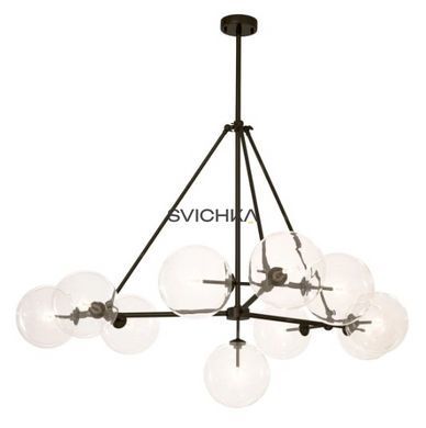 Підвісний світильник Eichholtz Chandelier Bermude 111826, Чорний, Чорний, Прозорий