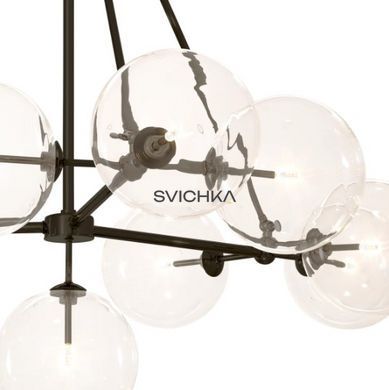 Підвісний світильник Eichholtz Chandelier Bermude 111826, Чорний, Чорний, Прозорий