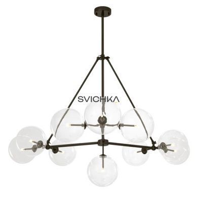 Підвісний світильник Eichholtz Chandelier Bermude 111826, Чорний, Чорний, Прозорий